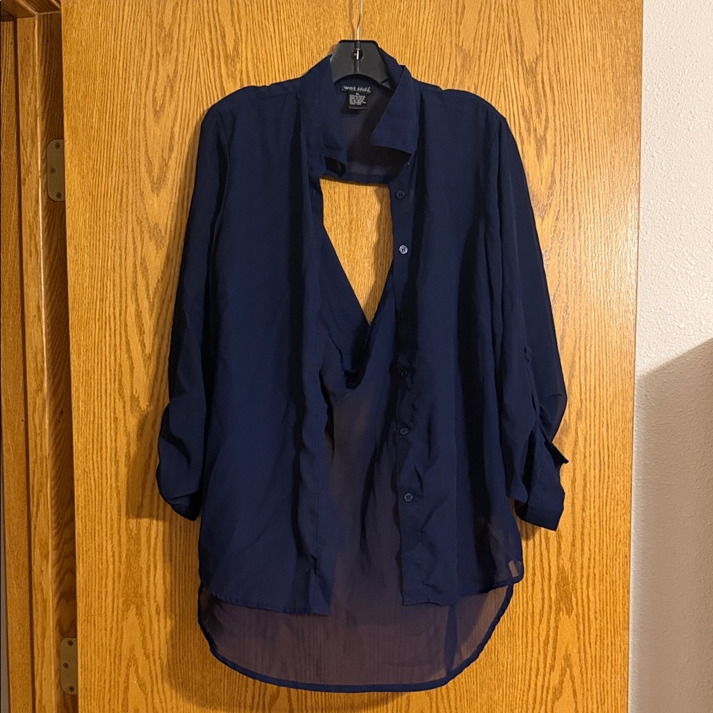 Wet Seal Navy Blue Blouse